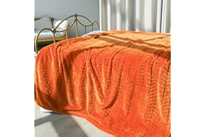 Excervent Soft Flannel Fleece King Size Blanket (Burnt Orange, 108x90 inches) Lightweight Microfiber Chevron Pattern Blankets for Sofa, Couch, Bed - Fluffy Warm Cozy Decorative