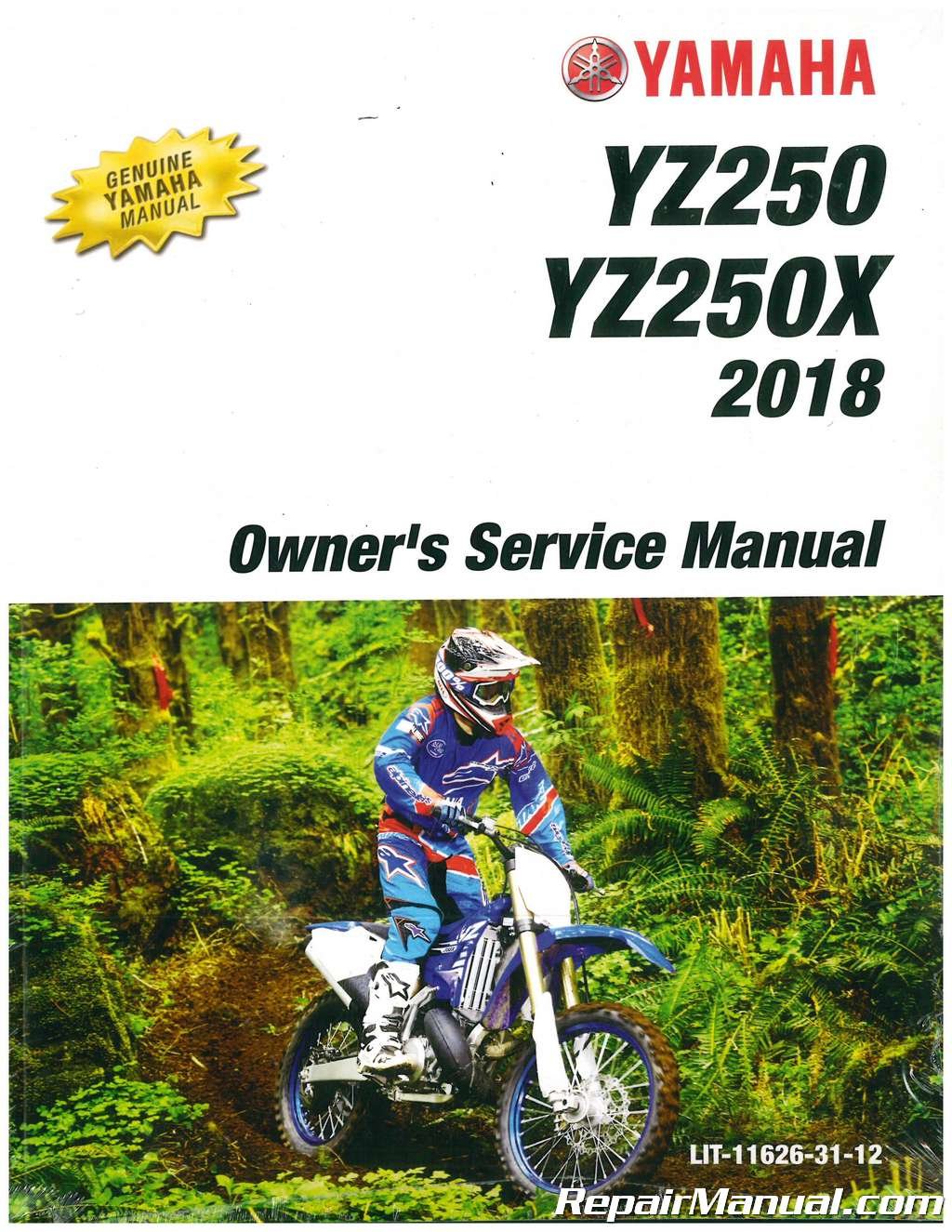 LIT-11626-30-36 2017 Yamaha YZ250 YZ250X Motorcycle Owners Service Manual  Paperback – 2004