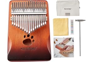 WEETOTUNG Portable 17keys Kalimba thumb piano with tunning Hammer, easy-carry bag, and study instruction book for children, beginners and kids