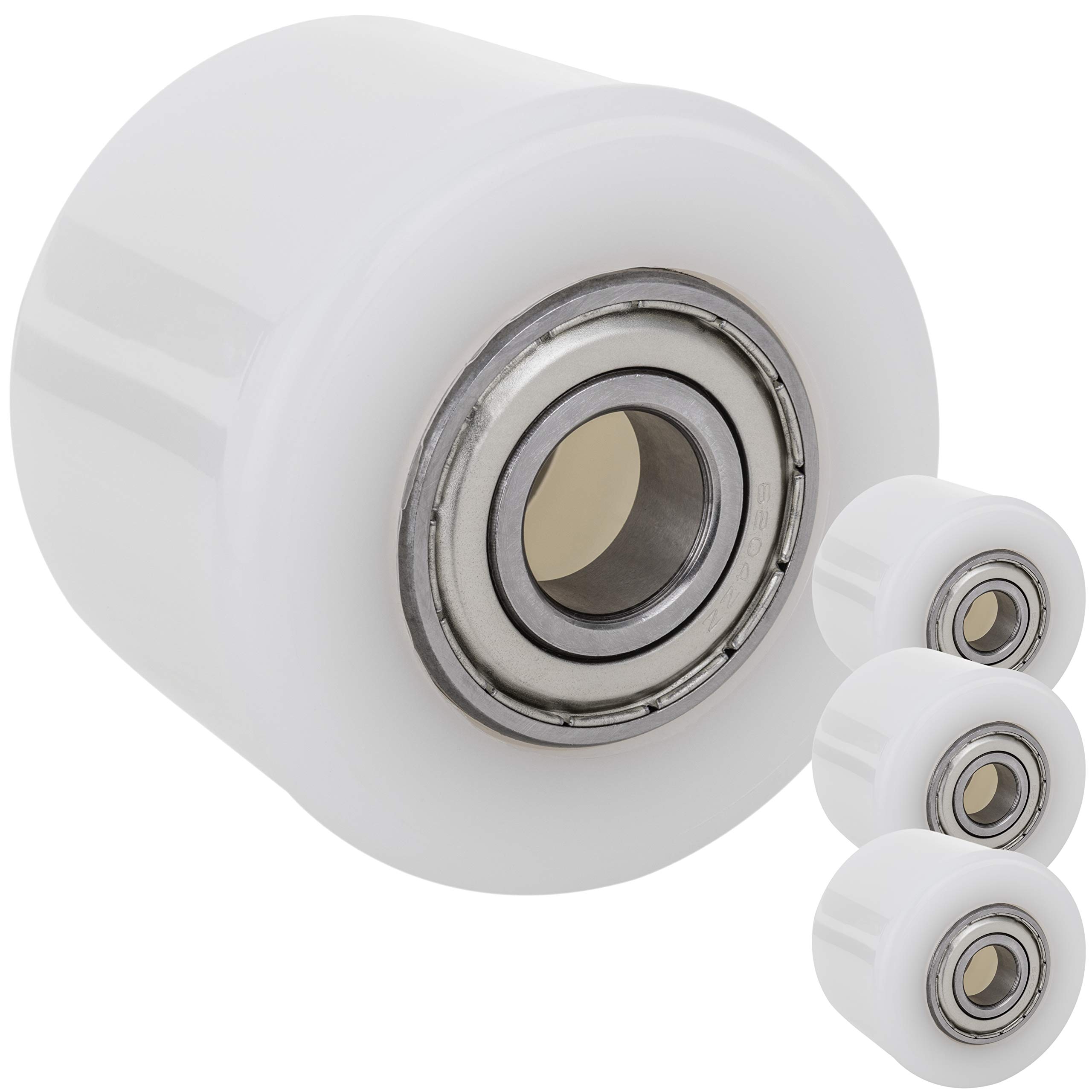 PrimeMatik QR73-VCES Trolley Wheel Nylon Roller 80 x 70 mm 700 Kg 4-Pack (QR73), White
