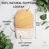 Lindissima Natural Egyptian Loofah Mitt - Exfoliating Body Scrub Glove view 2