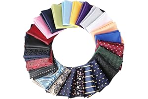SATINIOR 24 Pieces Mens Pocket Squares Mens Handkerchief Soft Colored Men Assorted Hankies for Wedding Party (Trendy Style)