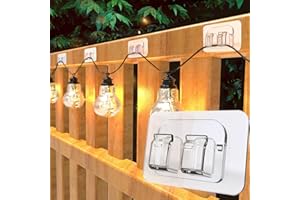 AFFAVON 100Pack Large Hooks for Outdoor String Lights Clips No-Damage, Tool-Free Installation for Christmas, Patio,Garden Balcony Decor,Cable Holders for Hanging