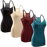 GXXGE 4Pack Women's Nursing Tank Top Cami Nursing Maternity Bra Breastfeeding Shirts with Adjustable Straps