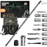 Prime Adventure 15-in-1 Tactical Survival Walking Stick &amp; Hiking Staff &ndash; Heavy-Duty Collapsible Multitool for Camping, Hiking &amp; Outdoor Survival Gear (8 Tubes, Premium Build)