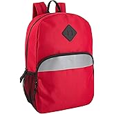 Trail maker Reflective School Backpack for Kids | Colorful Backpack with Adjustable Straps, Side Water Bottle Pockets (Red)