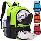 Hsmihair Soccer Bag-Soccer Backpack&Backpack for & Football Volleyball & Basketball,with Ball Compartment and Separate Cleat