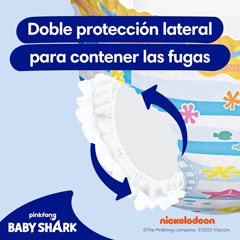 DODOT Splashers Baby Shark Tamanho 4, 88 Fraldas para Bebés Fatos de banho descartáveis, 9kg - 15kg, Proteção contra fugas de água