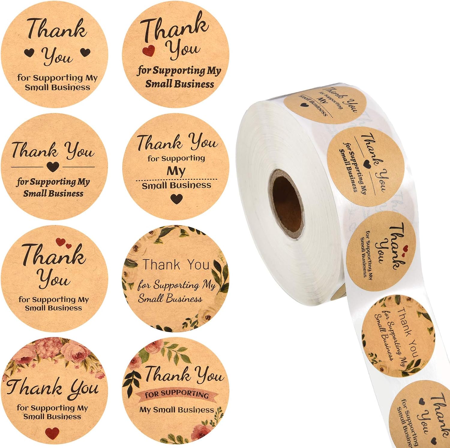 1000 Pieces Thank You for Supporting My Business Stickers Round Circle ...