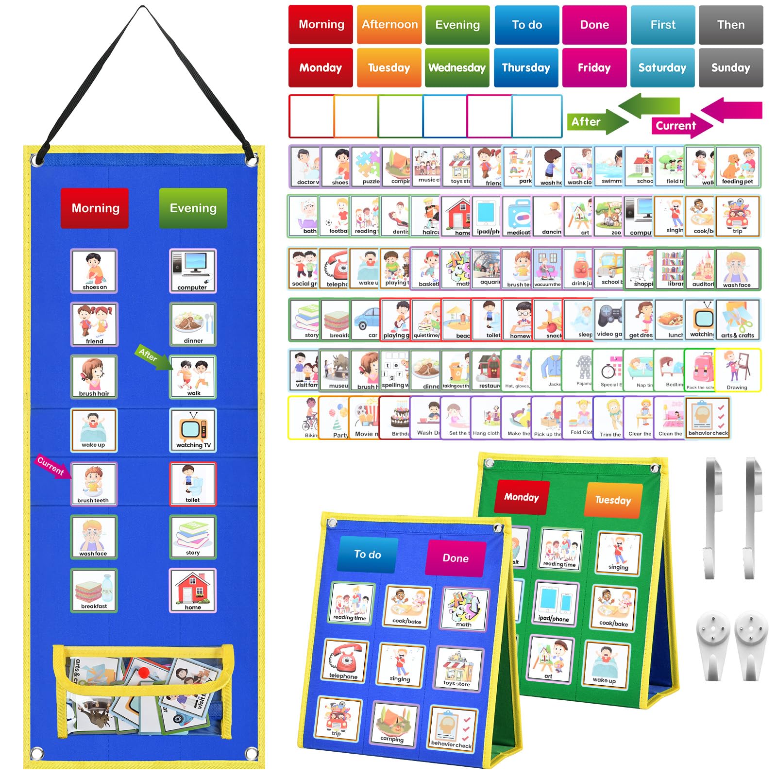 Mua KIKIGOAL Kids Visual Schedule Calendar Chart, Double Side Autism ...