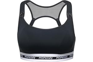 Momcozy Nursing Bras for Breastfeeding, Low-Impact Nursing Sports Bra Support Maternity Pregnancy Padded Wireless Bralette