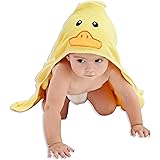 HIPHOP PANDA Bamboo Hooded Baby Towel - Softest Hooded Bath Towel for Babie, Toddler,Infant, Perfect for Boy and Girl - (Yell
