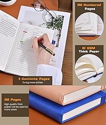 Lined Journal Notebook for Women Men, 256 Numbered