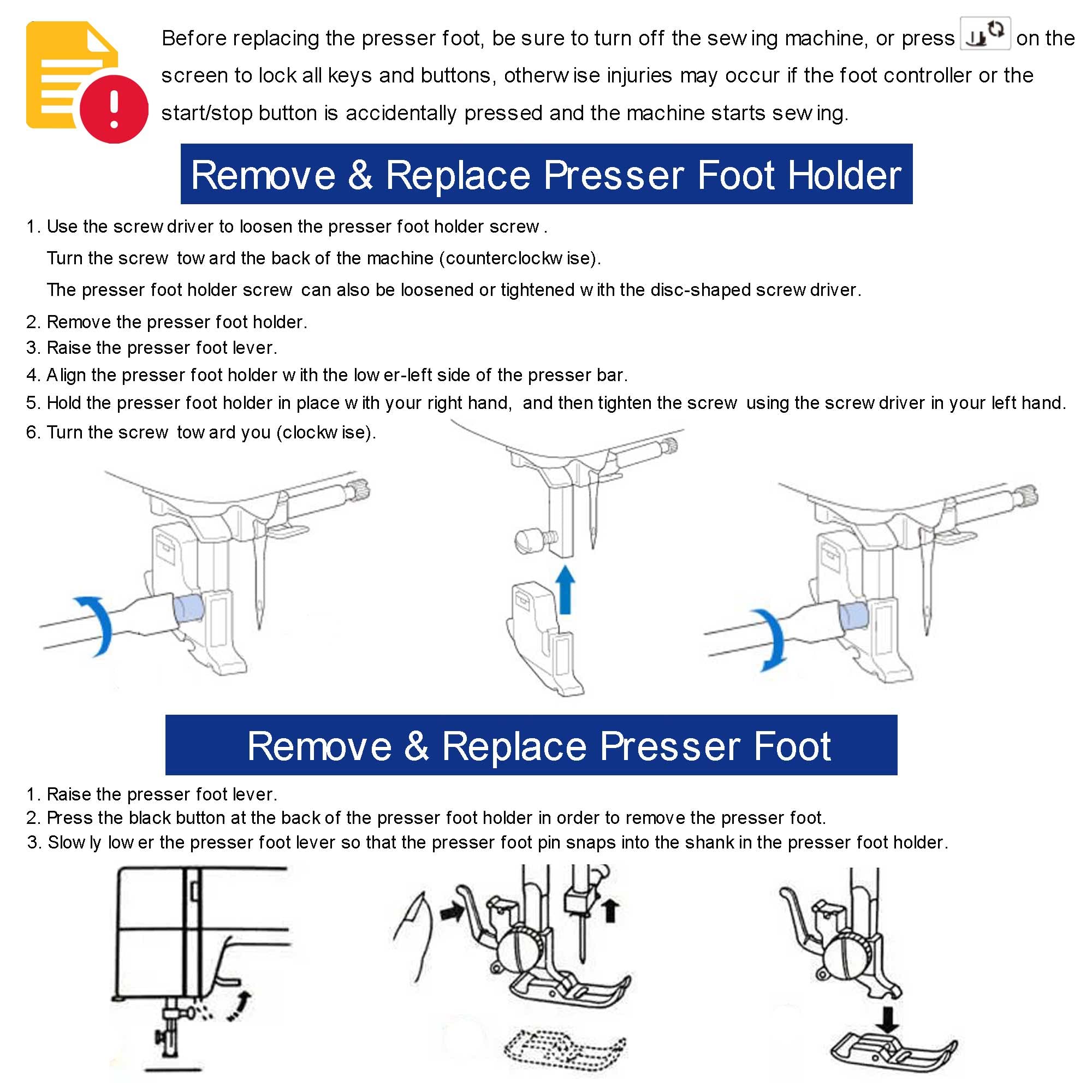 14pcs Presser Feet Set Low Shank Adapter Universal Presser Foot Holder for Brother Singer Janome Babylock Kenmore Sewing Machine Use