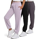 PURE CHAMP Girls Sweatpants 3 Pack Fleece Athletic Joggers, Teen Sweat Pants with Zipper Pockets and Drawstring Size 4-16