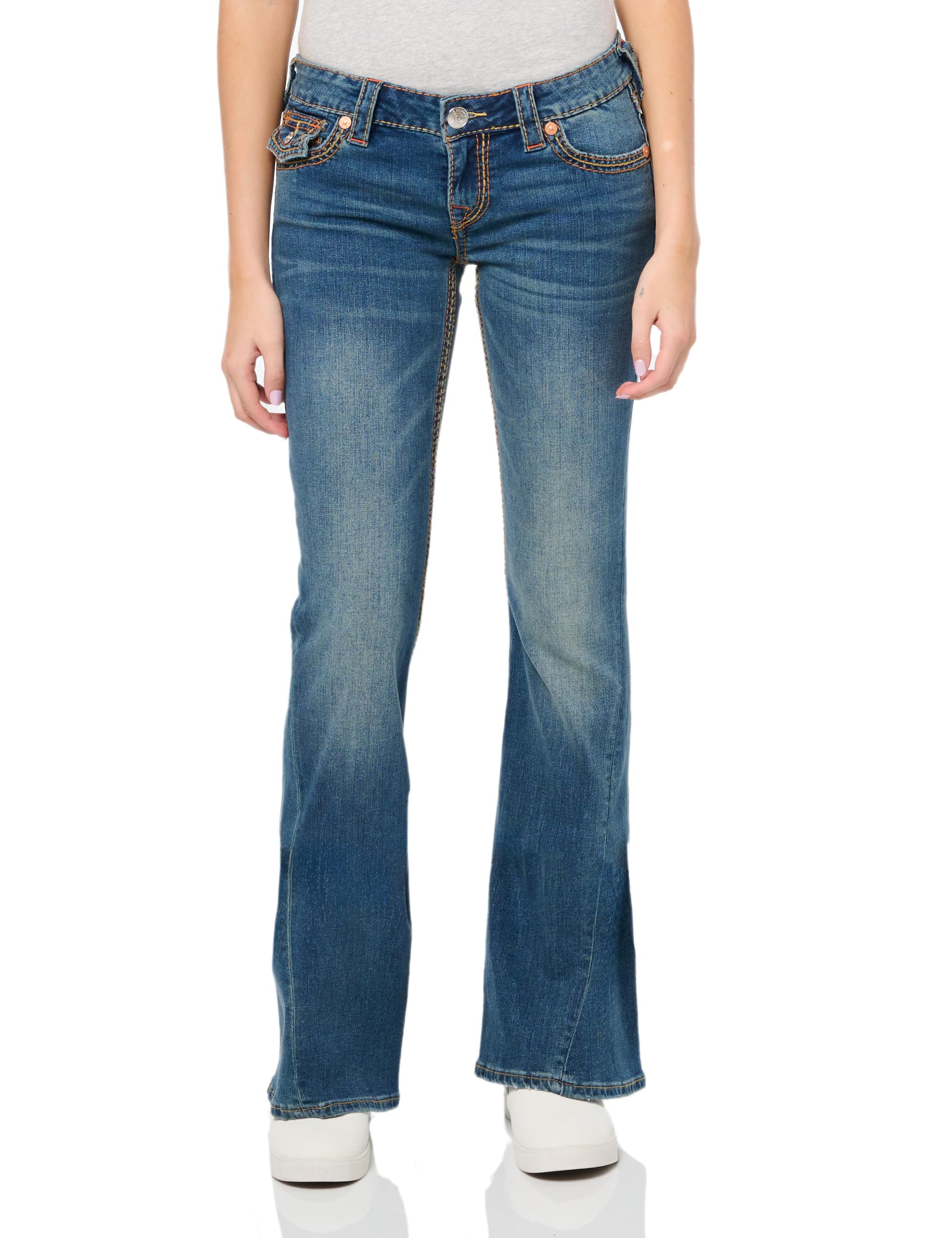 True Religion Women’s Joey Lowrise Flare Super T Jean, Marina