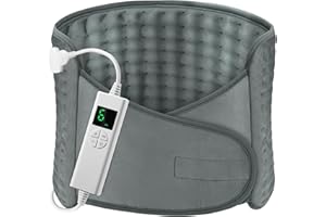 【Upgrade】Heating Pads Electric, Electric Heating Waist Pad, Heating Pads for Back Pain Relief with 6 Heating Settings and 4 A