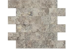 V-MOZZA Peel and Stick Backsplash, 10-Sheet Peel and Stick Wall Tiles PVC Subway Tile Stick on Backsplash for Kitchen Fireplace