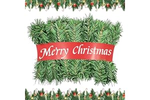 NUGXICA Christmas Garland 54 Feet - 3 Stands Artificial Evergreen Garland Soft Greenery Garland Set for DIY Christmas Decoration, Non-Lit Indoor Outdoor Garlands for Stair Railing/Mantle/Holiday/Party Decor