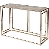 SEI Furniture Simondley Faux Marble Console Table, Champagne