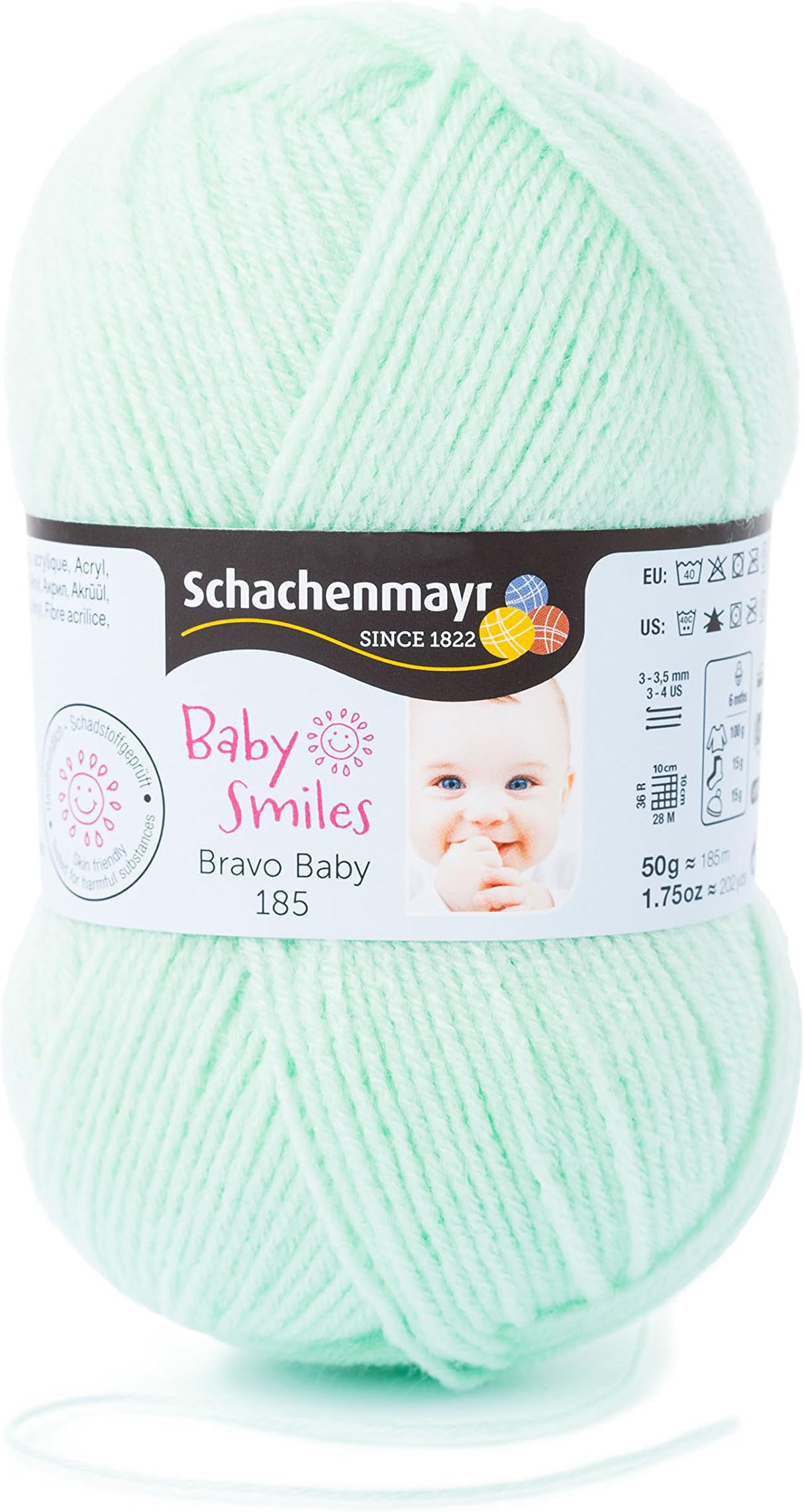 Schachenmayr Bravo Baby 185, 50G zartgrün Handknitting Yarns