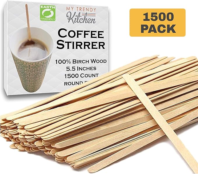 Wooden Coffee Stir Sticks (1500 Count) EcoFriendly