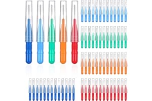 KLEBREIS 70 Pieces Interdental Brushes, Slim Dental Floss Brushes, Toothpick Tooth Flossing Head Dental Brush, Tooth Cleaning