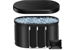 Poafamx Ice Bath Tub for Athletes 101 Gal XL Cold Plunge Tub for Recovery Portable Ice Plunge Tub Multiple Layered Collapsible Ice Tub for Home Garden Gyms Cold Therapy Training