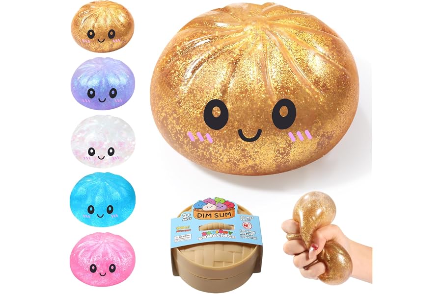 Glitter Squishy Fidget Toys,Viral Squeeze Toys for Teens Adults | Stress Ball Squishies for Halloween,Travel Toy,Christmas Stocking Stuffer