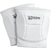 Tandem Sport Volleyball Knee Pads - Low Profile Knee Pads - Absorbs Impact, Reduces Stress on Knees - Lightweight EVA - M, White