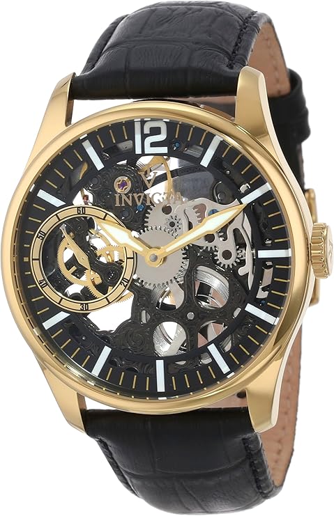 Invicta Men's 12405 Vintage Mechanical Black Dial Black Leather Watch: Invicta: Amazon.ca: Watches