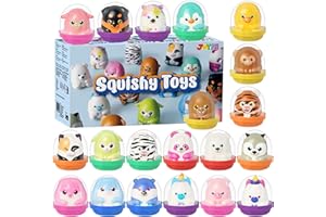 JOYIN Mochi Squishy Toys,20PCS Mini Animal Squishy Toy Stress Ball for Kids, Stress Relief Sensory Fidget Toys,Loot Bag Fille