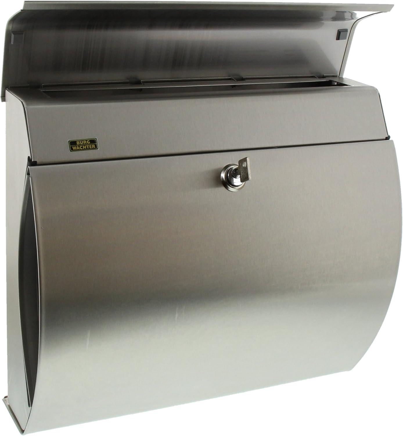 BURG-WÄCHTER Stainless Steel Letterbox with Integrated Newspaper Compartment, A4 Throw-in Format, EU Norm EN 13724 - Image 4