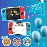 VELENTI Video Gaming Party Invitations - 30pcs with Envelopes & Stickers view 7