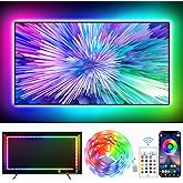 KANTUTOE TV LED Backlight, 11.4ft LED Lights for 32-50 Inch TVs/Monitor, RGB TV LED Lights with Remote, Music Sync Bluetooth 