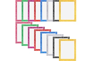 Glenmal 16 Pieces 11" x 14" Glitter Poster Board Glitter Frame Poster Board Glitter Cardstock Paper Glitter Colored Paper Shining Craft Cardstock for Christmas Wedding Classroom Birthday DIY Craft