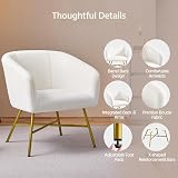 Yaheetech Boucle Tub Chair Modern Upholstered Armchair White view 7