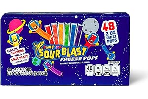 FunPops Sour Blast Freeze Pops, Variety Pack, 2 oz, 48 Count Box