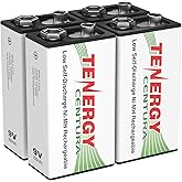 Tenergy Centura 9V NIMH Rechargeable Batteries, 200mAh Low Self-Discharge Square Battery for Smoke Alarm/Detector, 4 Pack
