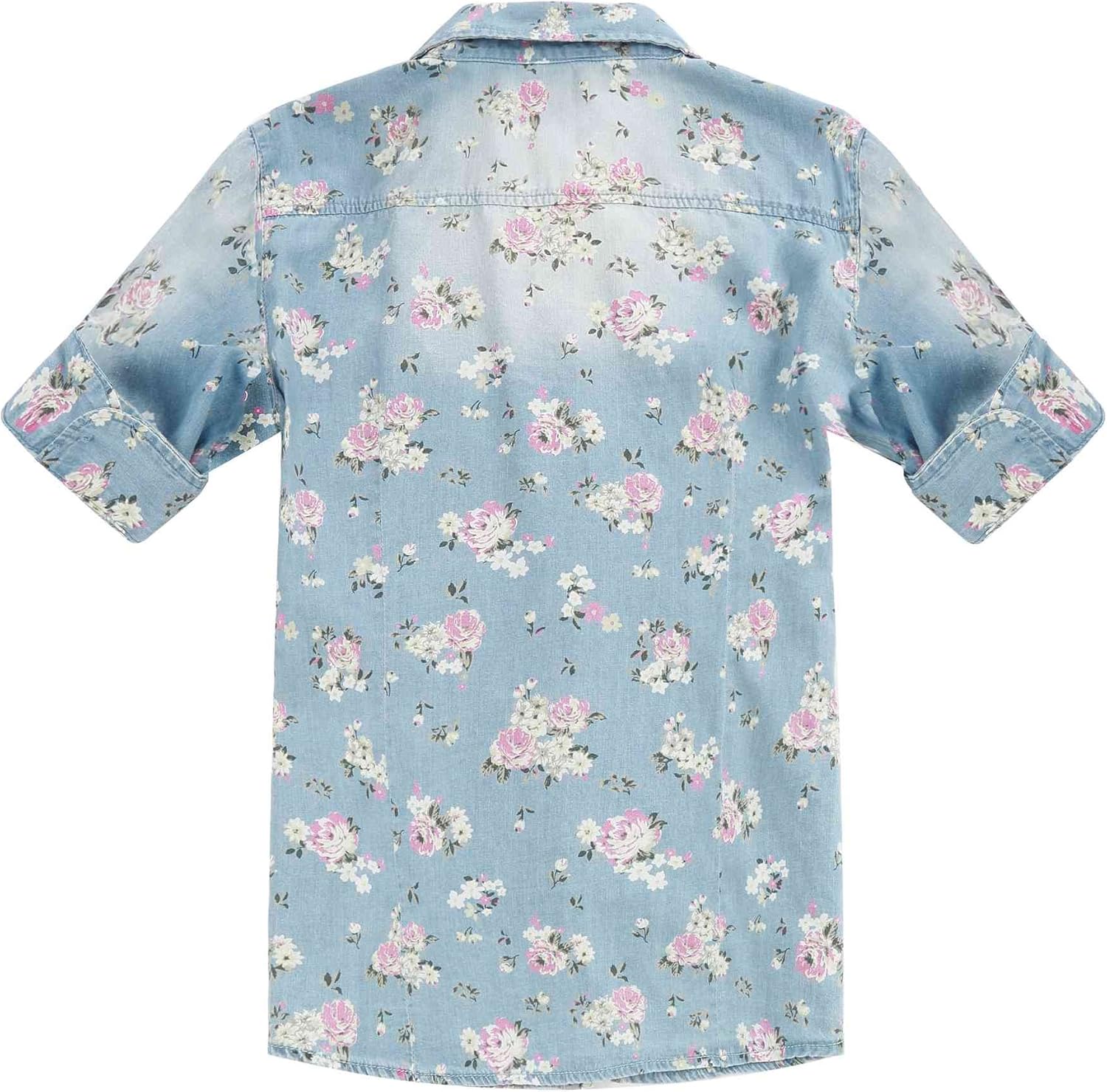 girl denim button down shirt