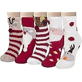 Loritta 5 Pairs Womens Fuzzy Socks Winter Warm Cozy Fluffy Super Soft Slipper Socks