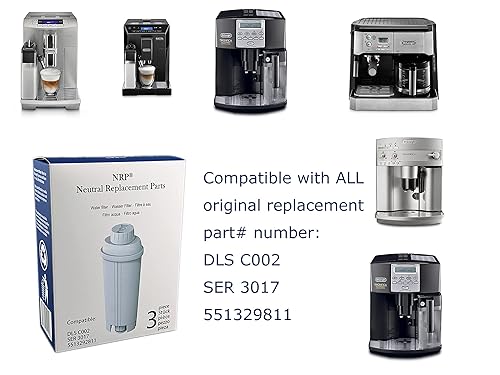 NRP 3-pack DLSC002 Replacement Water Filter for Delonghi Automatic