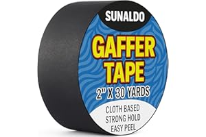 SUNALDO Gaffers Tape Strong Hold, Easy to Rip, Residue-Free Professional Grade Floor Tape for Electrical Cords, Matte Finish 