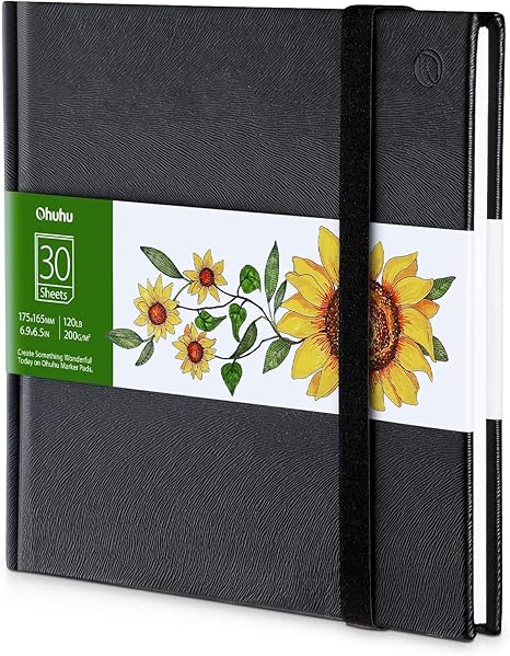 Amazon スケッチブック 0gsm ミニサイズ 175mm 165mm Ohuhu 画用紙 30枚 ミシン目付 マーカー 色鉛筆 水性ペン 画用木炭など用 スケッチ イラスト 落書き Puレザー スケッチブック 文房具 オフィス用品