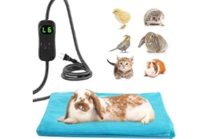 ANPHSIN Pet Heating Pad for Small Animal - Fire Retardant Heated Pad with Overload Protection Anti Chew Cord for Puppy Kittens Chicks Rabbits Ferrets Hedgehogs Outdoor Indoor 15.7 x 12 Inches