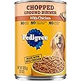 Pedigree Chopped Ground Dinner Adult Canned Soft Wet Dog Food With Chicken, 22 oz. Cans (12 Count, Pack of 1)