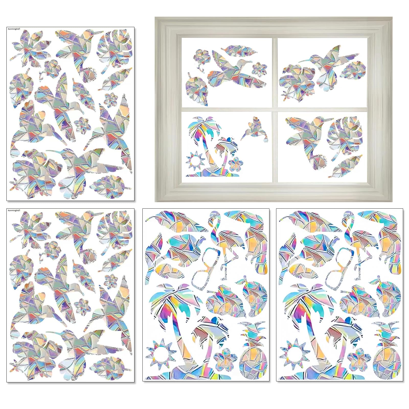 PMELCXD Prism Window Stickers for Bird Strikes Anti, Flying Butterflies Anti-Collision Window Stickers & Bird Collision Preventer–Static Cling Stickers For Enhanced Aesthetics And Safety