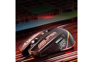 【 Switchable Mouse Light - USB 】 Gaming Laptop Optical Wired Mouse, RGB Lighting Effect, Mouse Shortcut Keys, DPI up to 12000