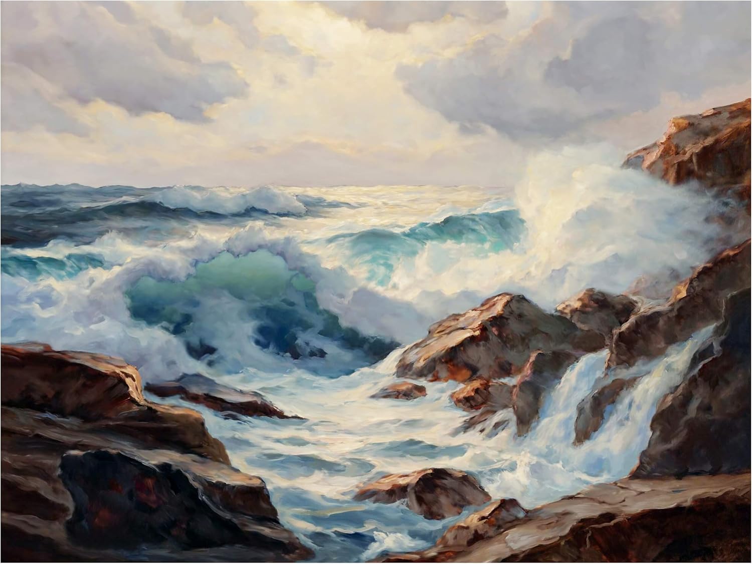 Waves Ocean Sea C. Westchiloff Tile Mural Kitchen Wall Backsplash Marble Ceramic - Picture 2 of 14