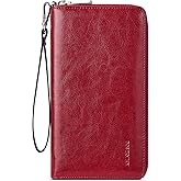 BOSTANTEN Leather Wallet for Women RFID Blocking Zip Around Credit Cards Holder Phone Clutch